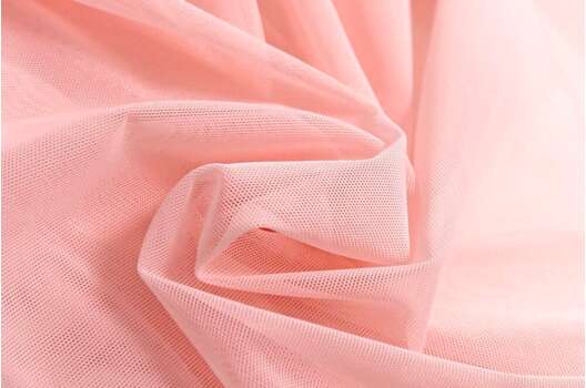 Сетка стрейч, персиково-розовая (цветок миндаля), 80 гр/м2