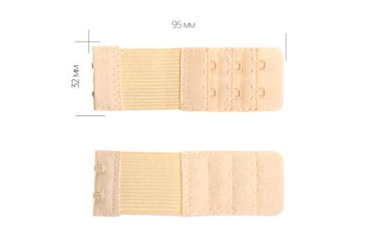 Удлинитель для бюстгальтера на 2 крючка, бежевый, 32 мм