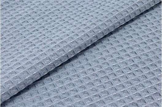 Вафельное полотно, мелкая клетка, серо-голубой цвет