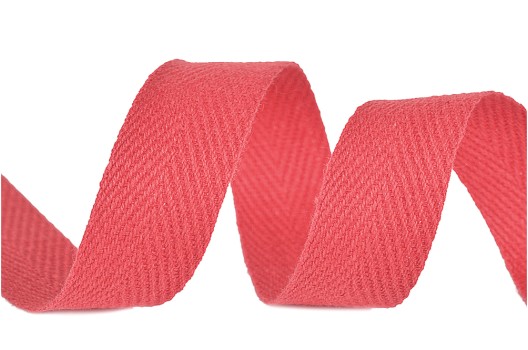Тесьма киперная, 10 мм, красно-розовый неон (A1405)