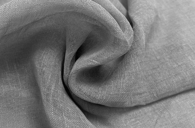 Тюль светло-серый с утяжелителем, имитация под лен, 320 см, Китай 1