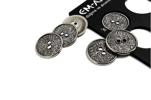 Пуговица металлическая C-ME321, 2 прокола, серебро, 23 мм