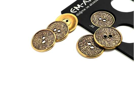 Пуговица металлическая C-ME321, 2 прокола, золото, 23 мм