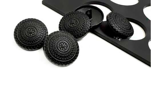 Пуговица металлическая на ножке ME315, черная, 20 мм