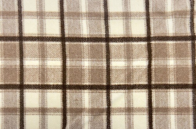 Пальтовая ткань с шерстью, Клетка бежево-коричневая 3