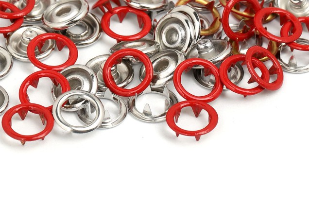Кнопки трикотажные New Star кольцо 9.5 мм, красные, уп. 10 шт.