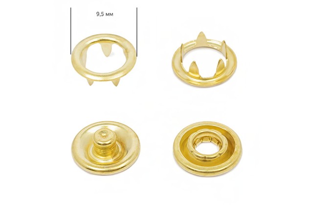 Кнопки трикотажные New Star кольцо 9.5 мм, золото, уп. 10 шт. 1