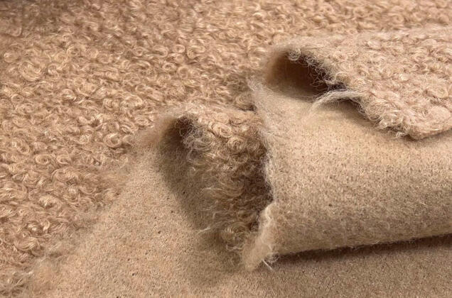 Пальтовая ткань Барашек, бежевый 2