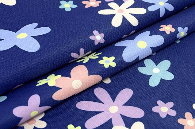 Курточная ткань LOKKER POINT, Цветочный синий (99513) 1