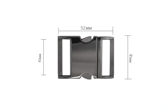 Фастекс (застежка) металлический FM02, 40 мм, никель