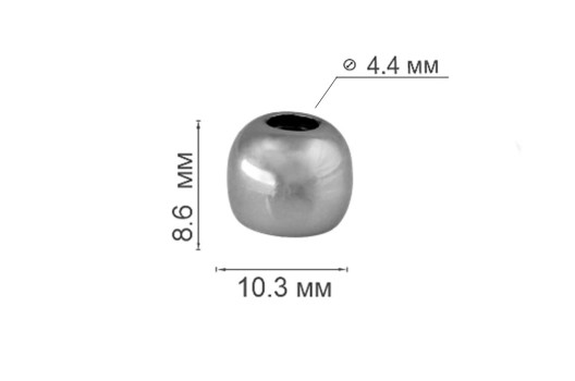 Наконечник пластиковый PNK08, серебристый, 8.6х10.3 мм