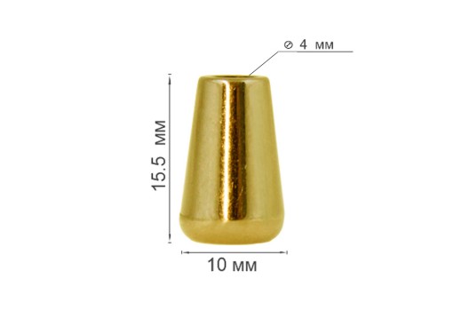 Наконечник пластиковый PNK07, золотой, 15.5х10 мм