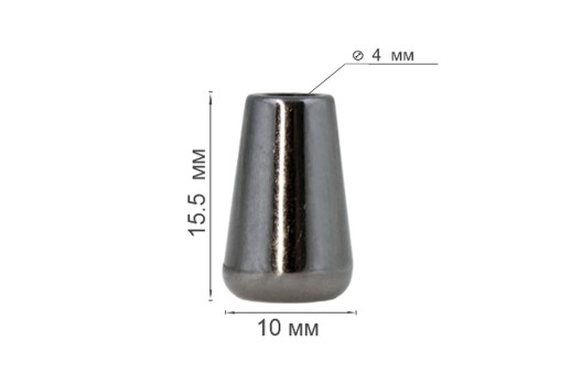 Наконечник пластиковый PNK07, никель, 15.5х10 мм