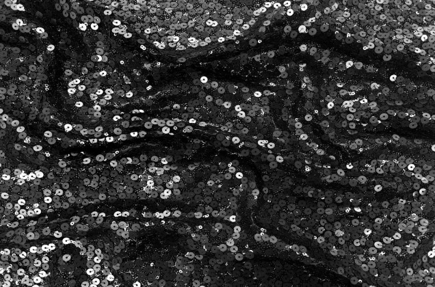 Пайетки на сетке матовые с глянцем, черные, 130 см