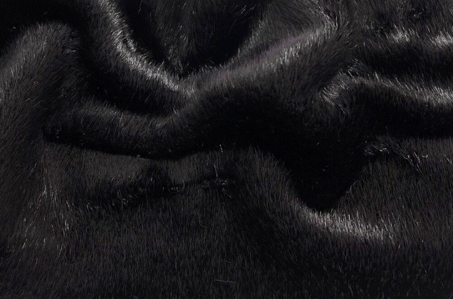Мех искусственный с длинным ворсом под норку, черный (21С78)