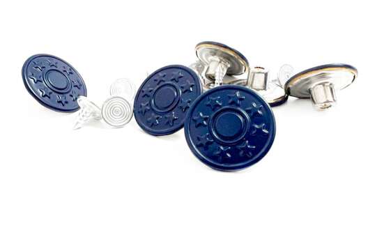 Пуговица джинсовая DJ11, 20 мм, темно-синяя матовая