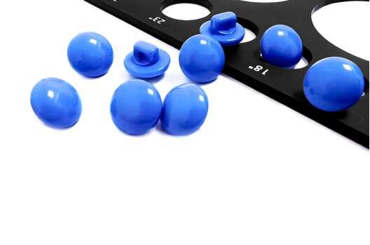 Пуговица пластиковая на ножке NE190, синяя, 11.5 мм