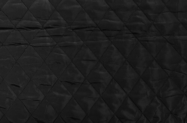 Курточная стежка на синтепоне, Ромбы 4.5 см черные