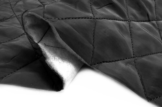Курточная стежка на синтепоне, Ромбы 4.5 см черные 3