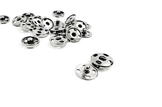 Кнопка пришивная 10 мм, серебристая, 6 шт.