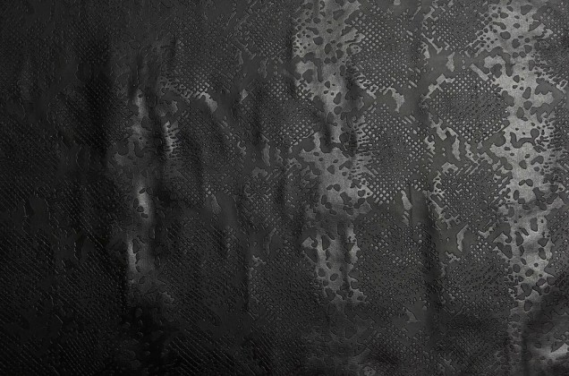 Искусственная кожа на флисе Рептилия, Питон черный 2