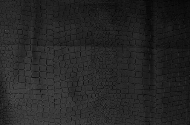 Искусственная кожа на флисе Рептилия, Крокодил черный 2