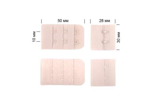Застежка с крючками 3х2, серебристый пион (S185)