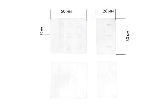 Застежка с крючками 3х3, белая