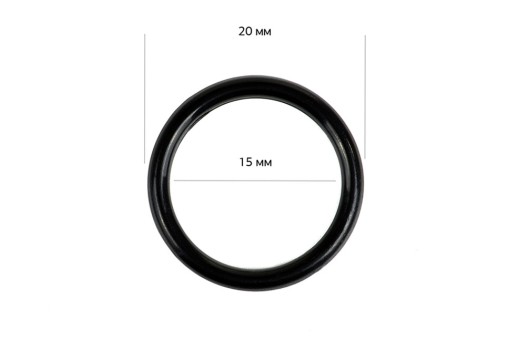 Кольцо для бюстгальтера, пластик, черное, 15 мм