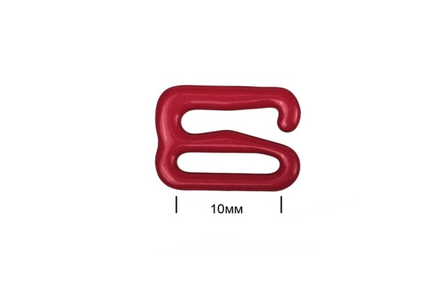 Крючок для бюстгальтера, металл, темно-красный (S059), 10 мм
