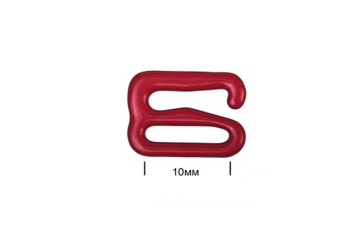 Крючок для бюстгальтера, металл, темно-красный (S059), 10 мм