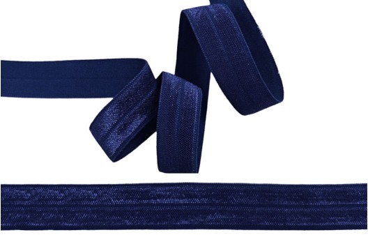Резинка бельевая окантовочная блестящая, темно-синяя (S061), 15 мм