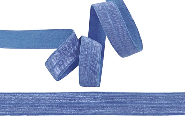 Резинка бельевая окантовочная блестящая, серо-голубая (S280), 15 мм