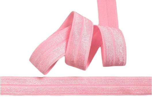 Резинка бельевая окантовочная блестящая, нежно-розовая (S133), 15 мм