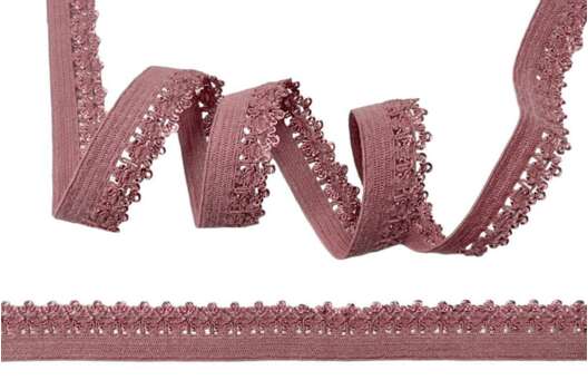 Резинка бельевая (ажурная) 12 мм, кофейно-розовая (L885)