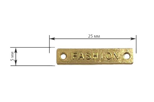 Лейбл металлический LA241, Fashion золотой, 25x5 мм
