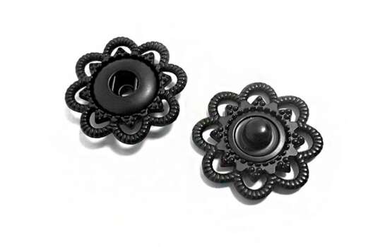 Кнопка пришивная KN18, металлическая, 23 мм, черная