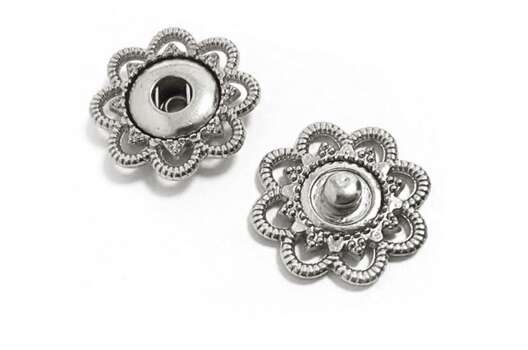 Кнопка пришивная KN18, металлическая, 23 мм, серебристая