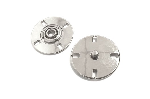 Кнопка пришивная KN09 (S0003), металлическая, 23 мм, серебристая