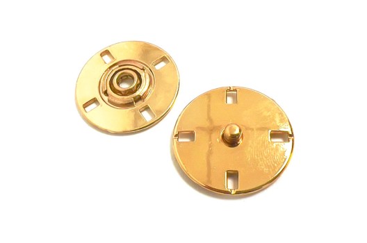 Кнопка пришивная KN09, металлическая, 23 мм, золото
