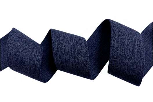 Резинка декоративная, 35 мм, Меланж темно-синий