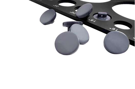 Пуговица пластиковая на ножке PS21, серая, 11.5 мм