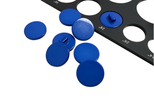 Пуговица пластиковая на ножке PS21, синяя, 18 мм
