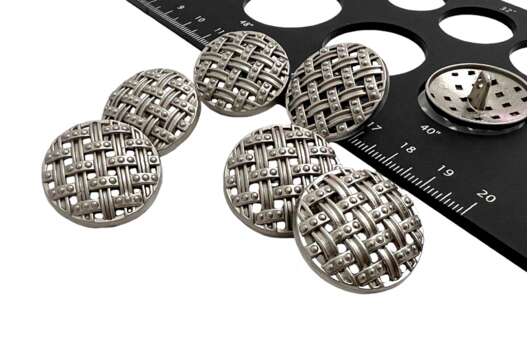 Пуговица металлическая на ножке ME325, серебристая, 25 мм