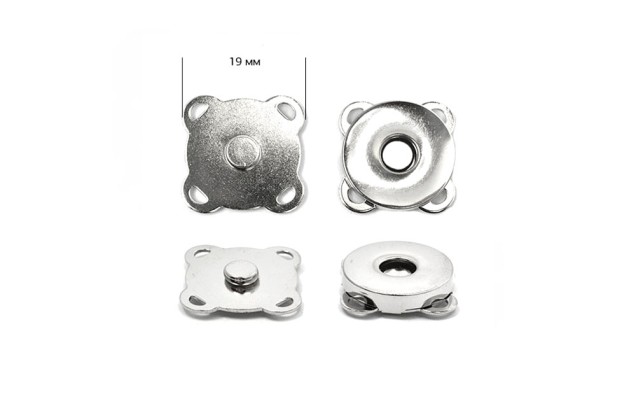Кнопка пришивная MKK, магнитная, 19 мм, никель