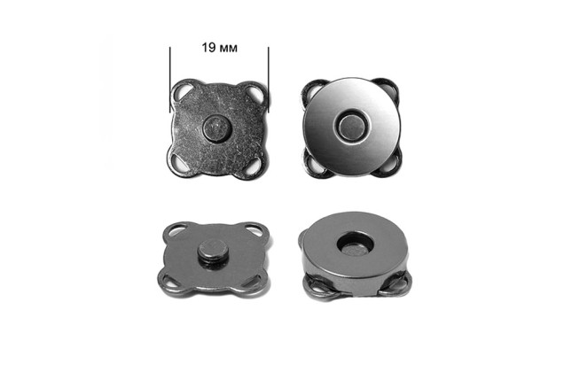 Кнопка пришивная MKK, магнитная, 19 мм, черный никель 1