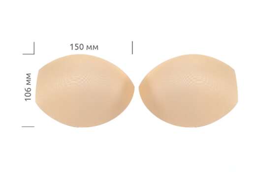 Чашечки корсетные с равномерным наполнением, р 75, телесные без хвостиков