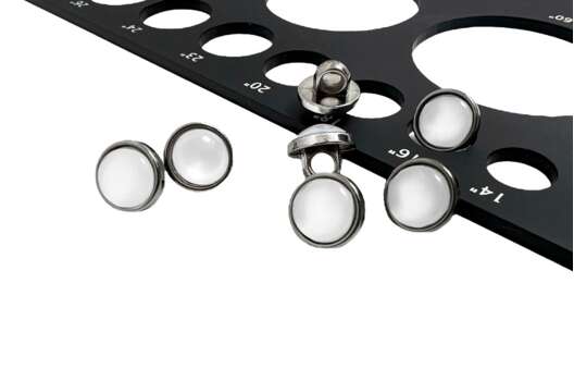 Пуговица пластиковая на ножке NE92, никель, 10 мм