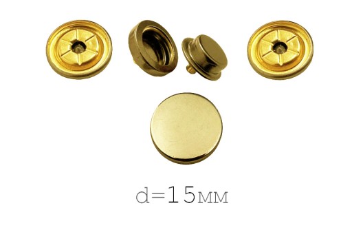 Кнопки установочные KP11, двухсторонние, темное золото, 15 мм