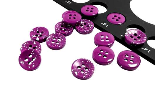 Пуговица пластиковая CN2809, 4 прокола, фиолетовая, 11.5 мм